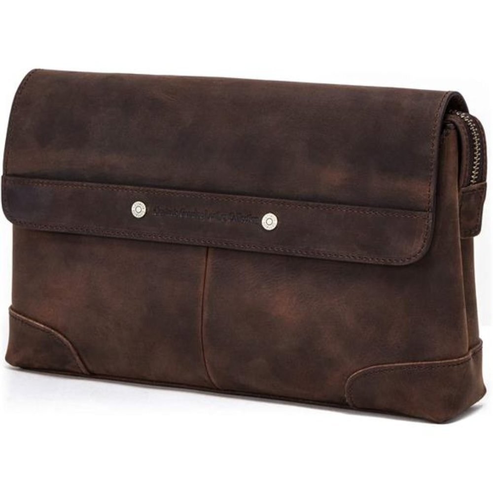 Mens Clutch Bag Genuine Leather ID Card, Hand Clutch Purse Handbag 7.9 inches